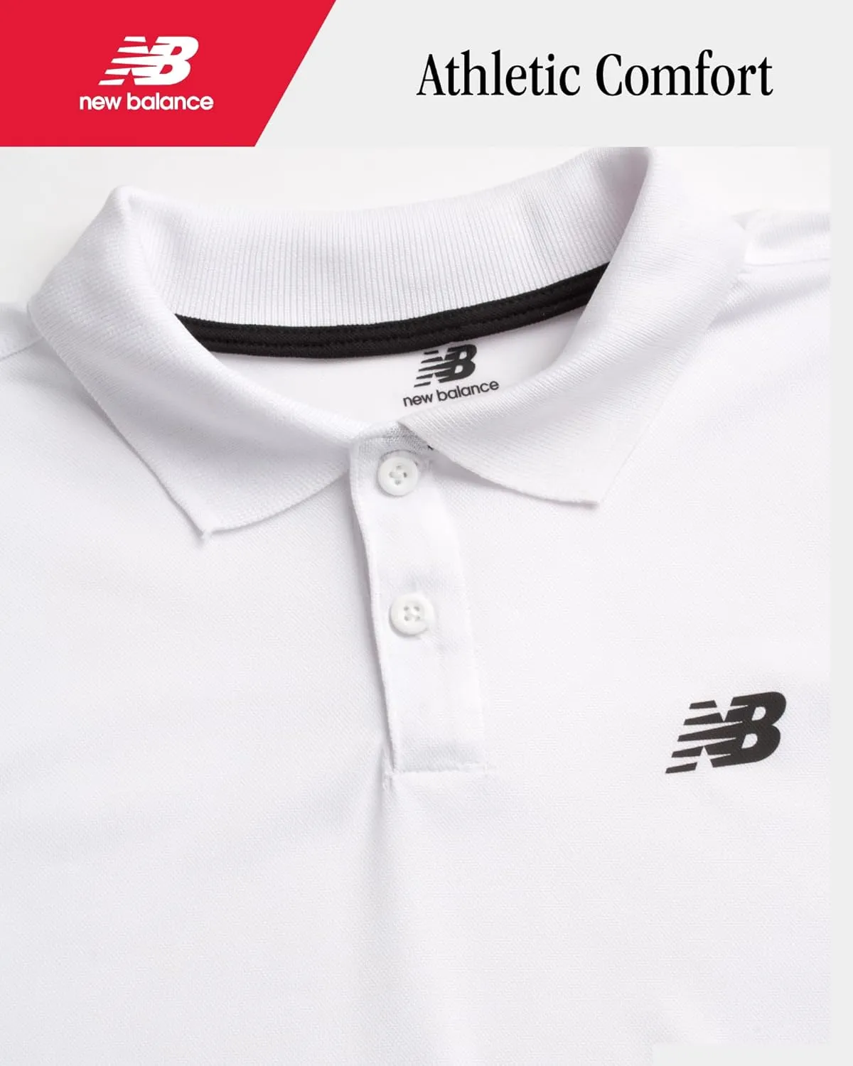 New Balance Boys' Polo T-Shirt - Short Sleeve Dry Fit Shirt for Boys' - Performance Collared Golf Shirt (8-20)