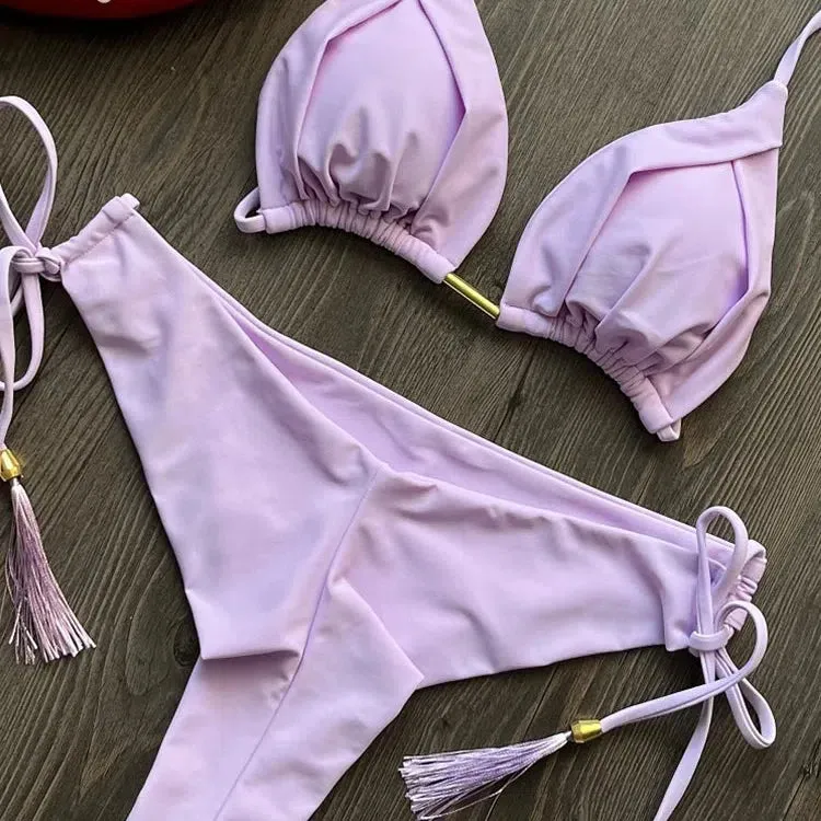 New Sexy Triangle Bathing Suit Women Halter Beach Bikini Set