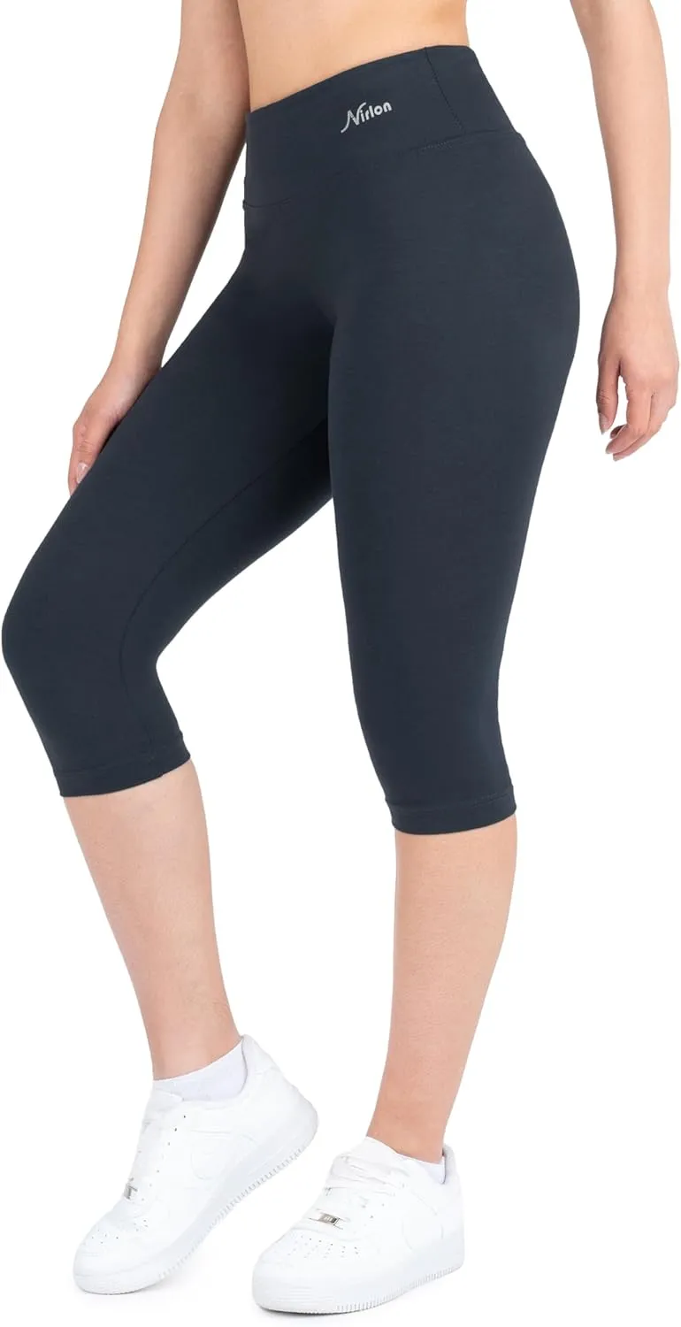 Nirlon Women's Capri Leggings High Waist Workout Yoga Pants 3/4 Length