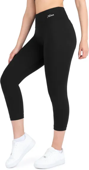 Nirlon Women's Capri Leggings High Waist Workout Yoga Pants 3/4 Length