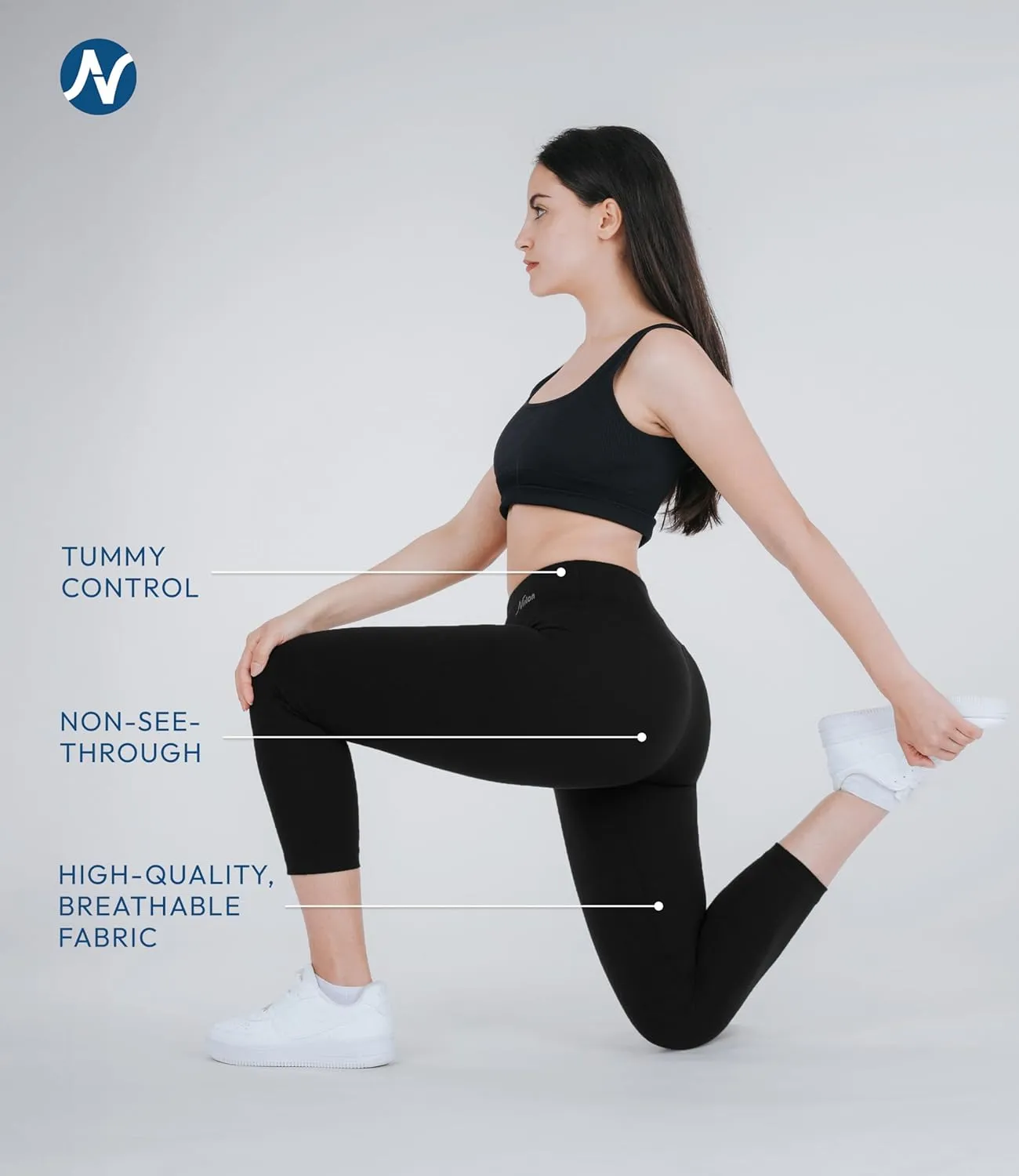 Nirlon Women's Capri Leggings High Waist Workout Yoga Pants 3/4 Length