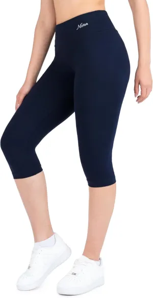 Nirlon Women's Capri Leggings High Waist Workout Yoga Pants 3/4 Length
