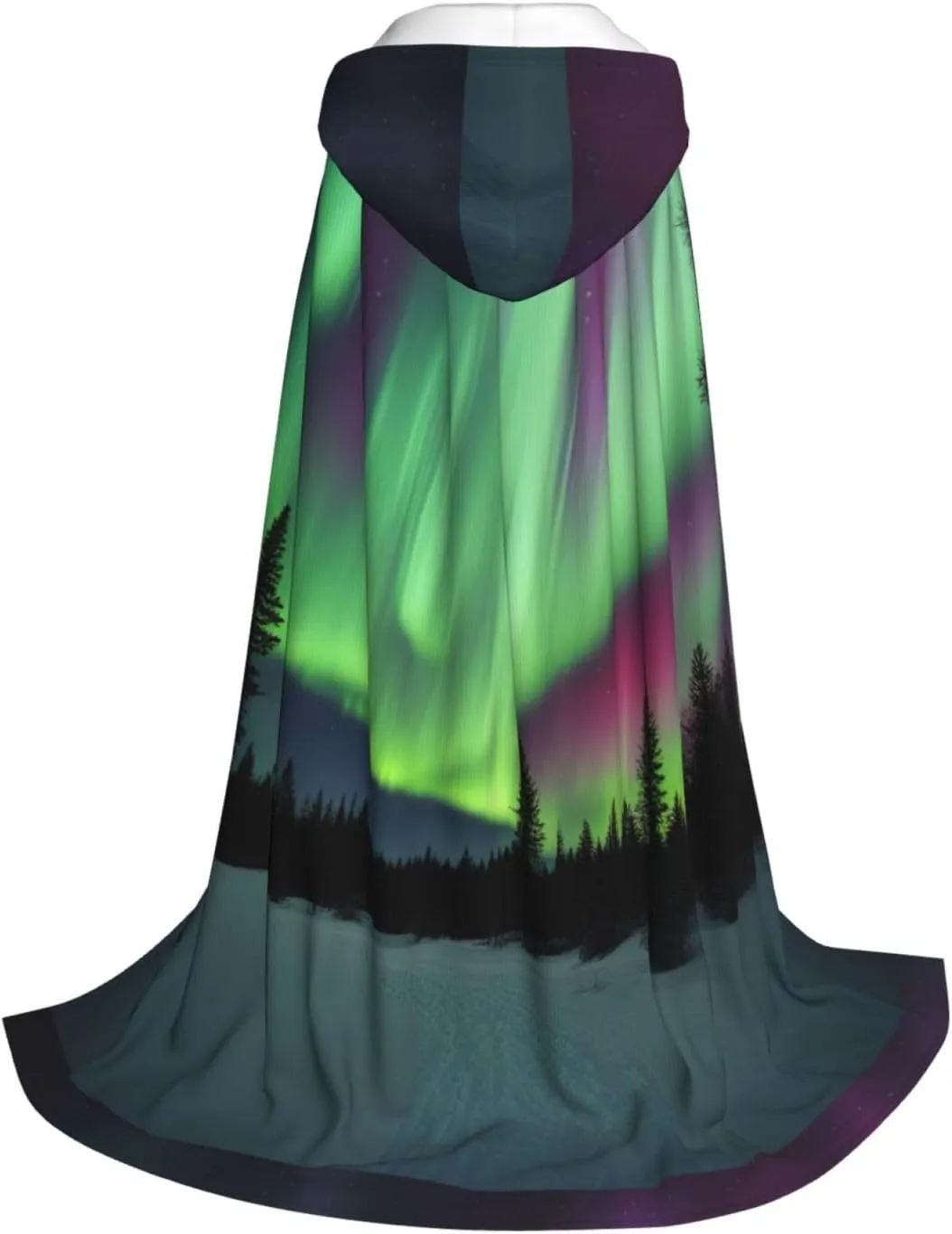 Northern Lights Painting Print Halloween Versatile Hooded Cloak Carnival Theme Party Decorations Witch Costumes