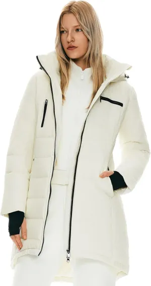 Orolay Women's Winter Down Jacket Long Quilted Puffer Coat Warm Hooded Slim Fit Outerwear