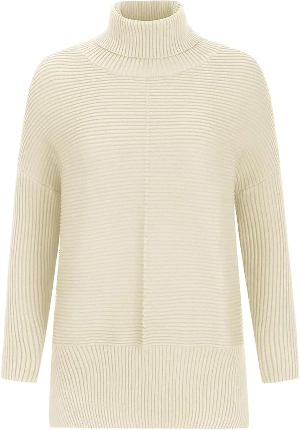 Oversized Sweaters for Women Turtleneck Bat-Wing Long Sleeve Ribbed Pullover Cozy Baggy Sweater 2024 Fall Outfits