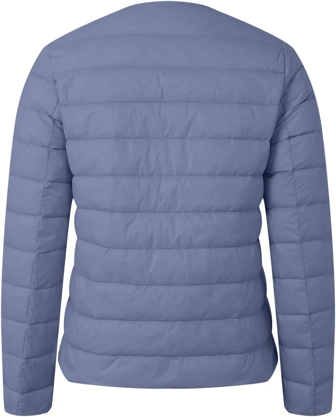 Packable Down Jacket for Women Lightweight Quilted Coat Portable Crewneck Long Sleeve Down Jackets Button Down