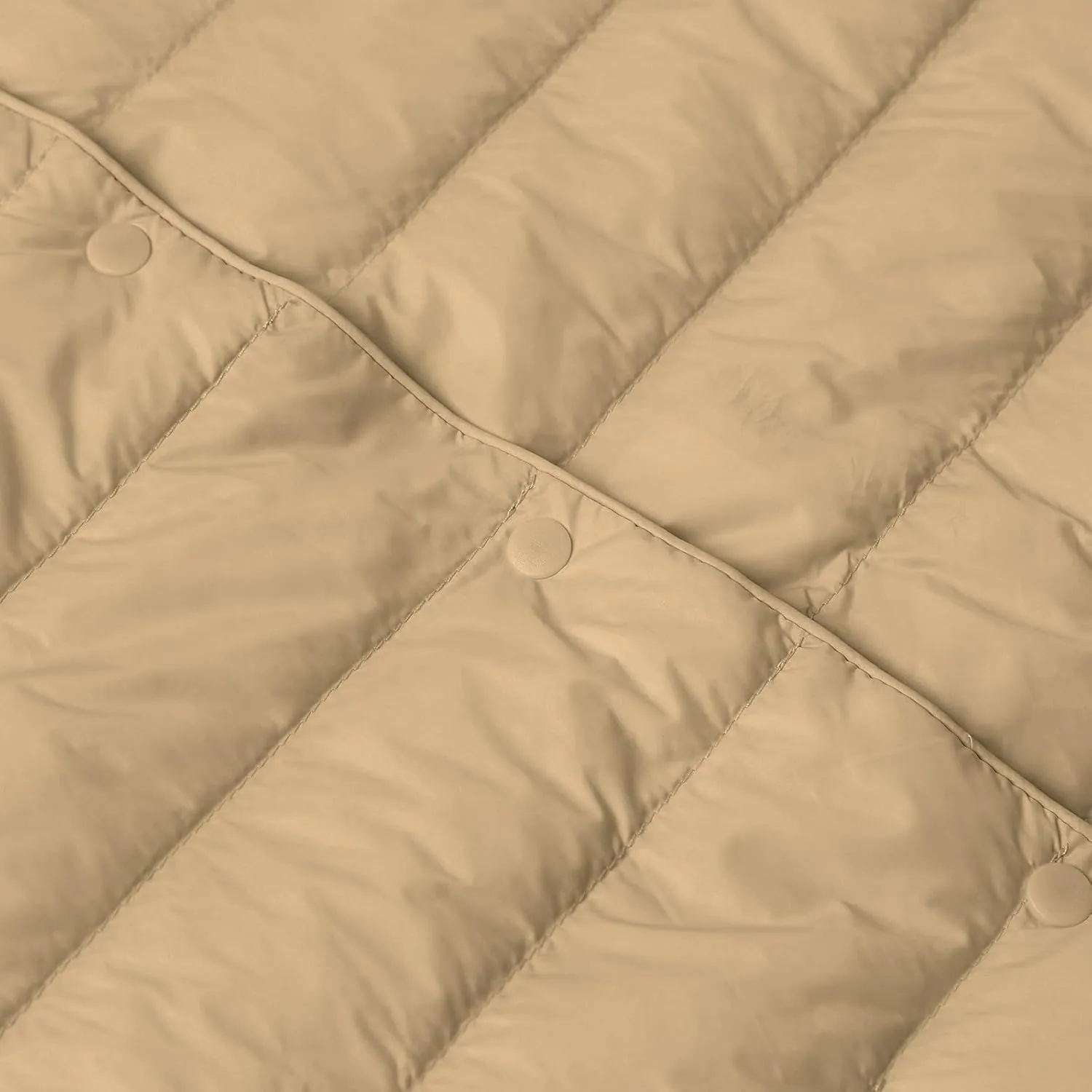 Packable Down Jacket for Women Lightweight Quilted Coat Portable Crewneck Long Sleeve Down Jackets Button Down