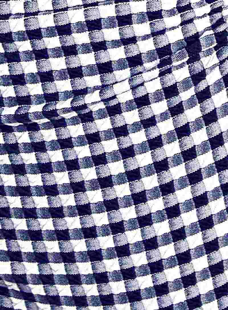 Panache Swimwear: Midi Gathered Bikini Brief Navy Gingham