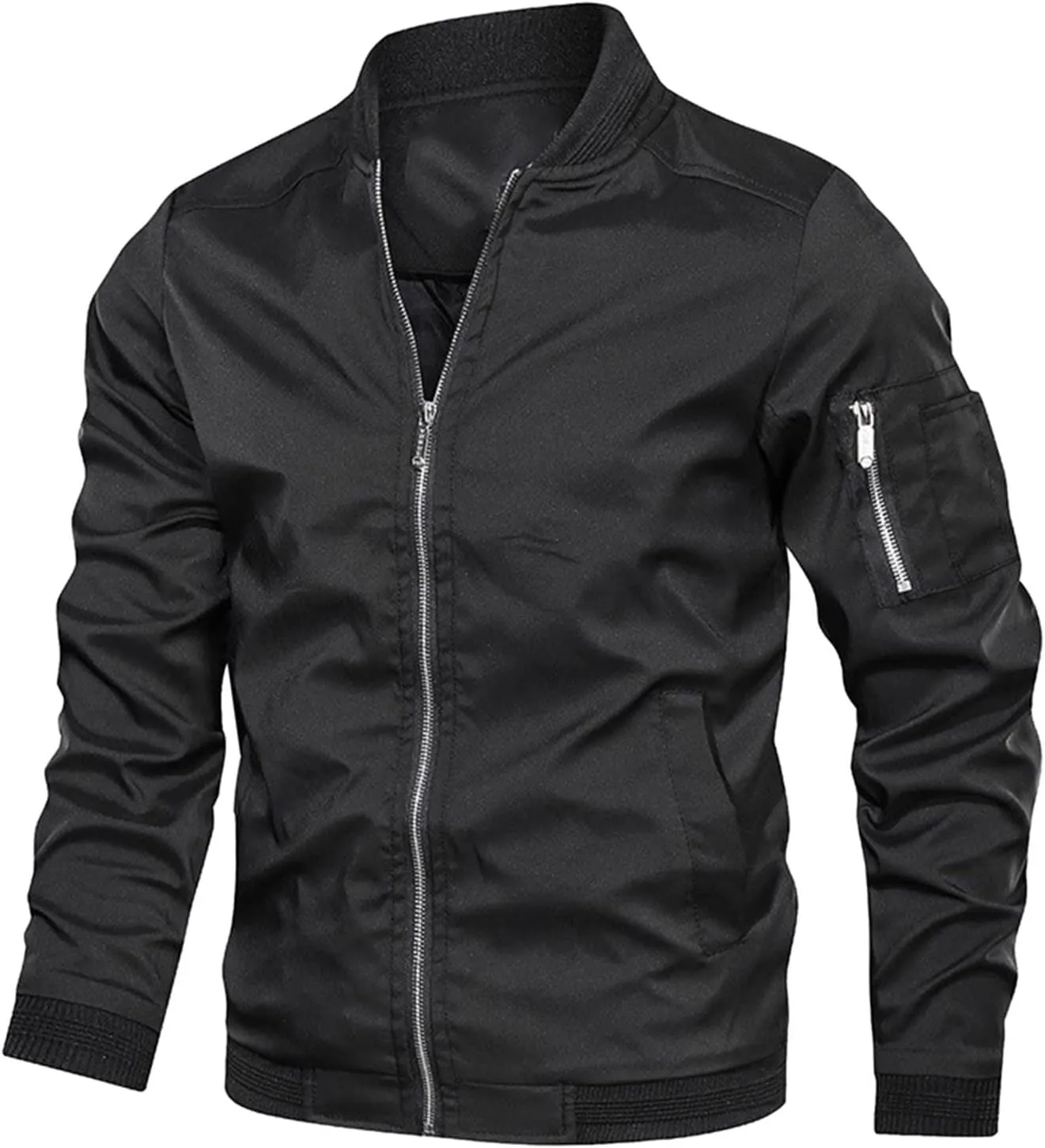 PeQAQ Jackets for Women Fashion 2024 Fall Lightweight Zipper Coats Trendy Casual Windproof Trench Coats Plus Size Outwear