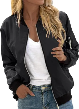 PeQAQ Jackets for Women Fashion 2024 Fall Lightweight Zipper Coats Trendy Casual Windproof Trench Coats Plus Size Outwear