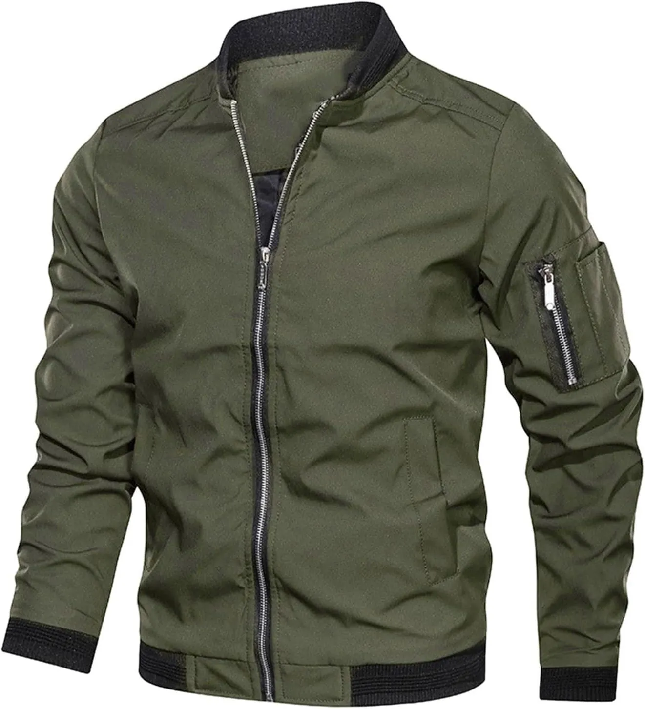 PeQAQ Jackets for Women Fashion 2024 Fall Lightweight Zipper Coats Trendy Casual Windproof Trench Coats Plus Size Outwear