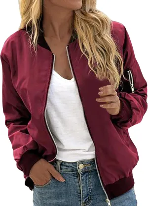 PeQAQ Jackets for Women Fashion 2024 Fall Lightweight Zipper Coats Trendy Casual Windproof Trench Coats Plus Size Outwear