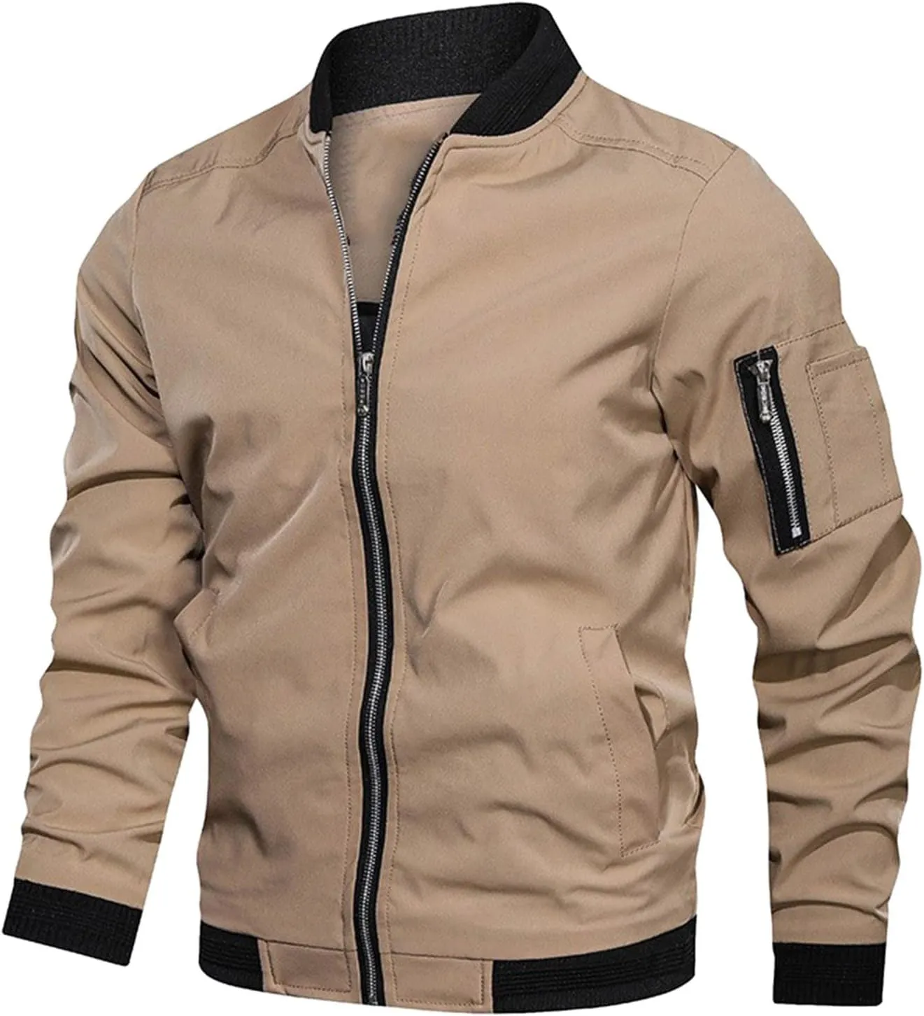 PeQAQ Jackets for Women Fashion 2024 Fall Lightweight Zipper Coats Trendy Casual Windproof Trench Coats Plus Size Outwear
