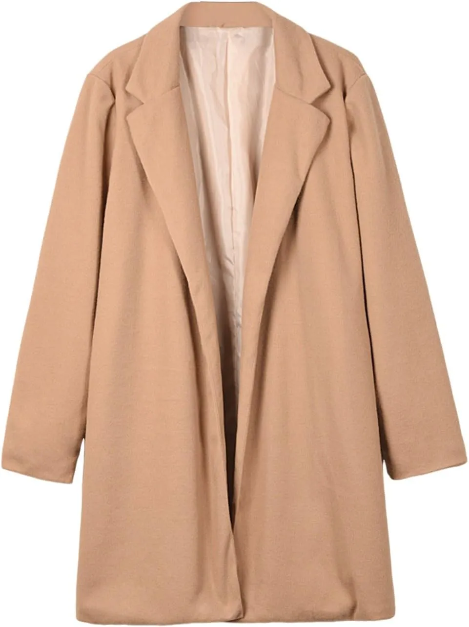 PeQAQ Womens Woolen Jacket Long Open Front Cardigan Dressy Casual Winter Sport Coats With Pockets Trendy Suit Jackets Blazer