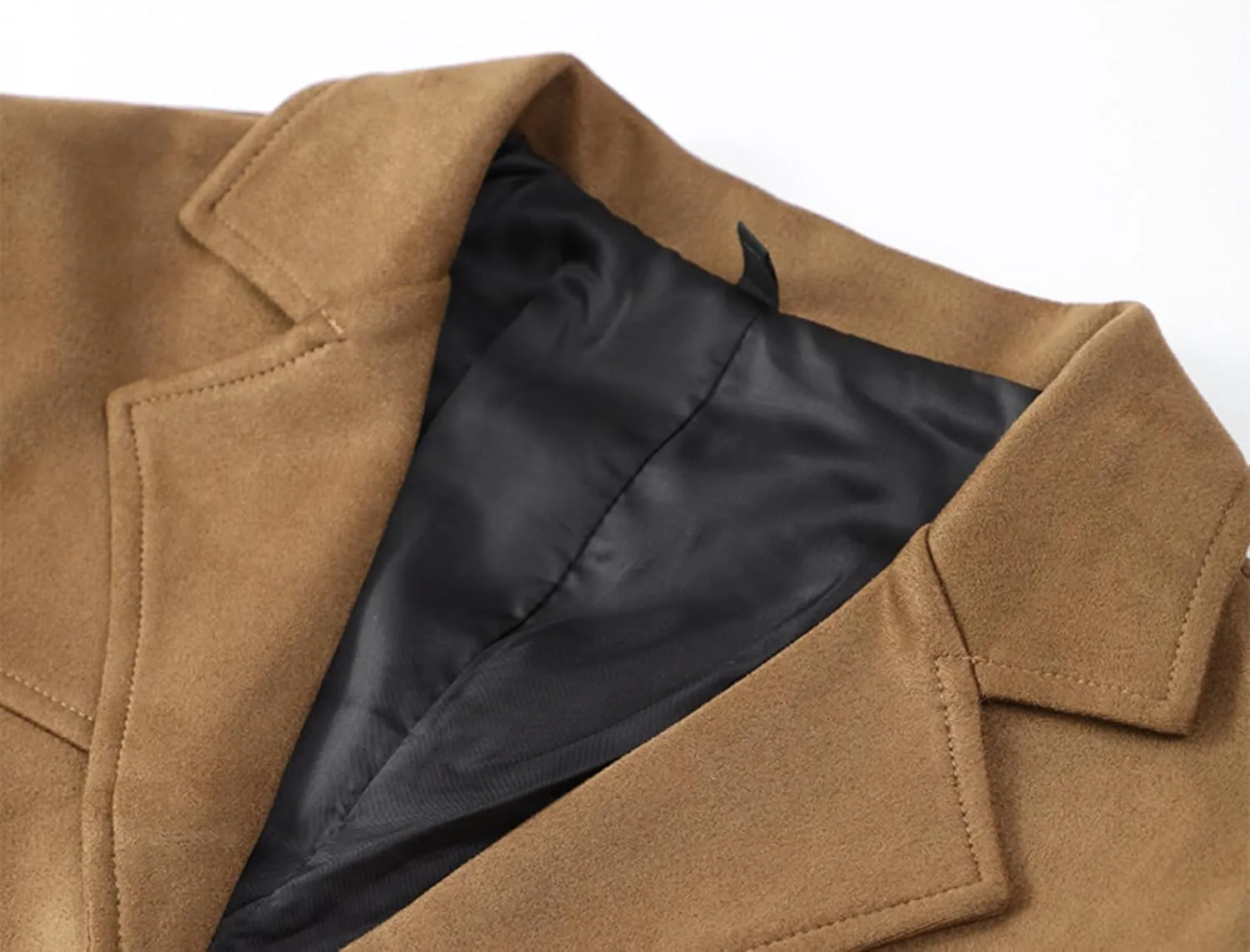 Perbai Women's Vintage Faux Suede Blazer Jacket Notched Lapel Single Breasted Suede Leather Barn Suit Jacket