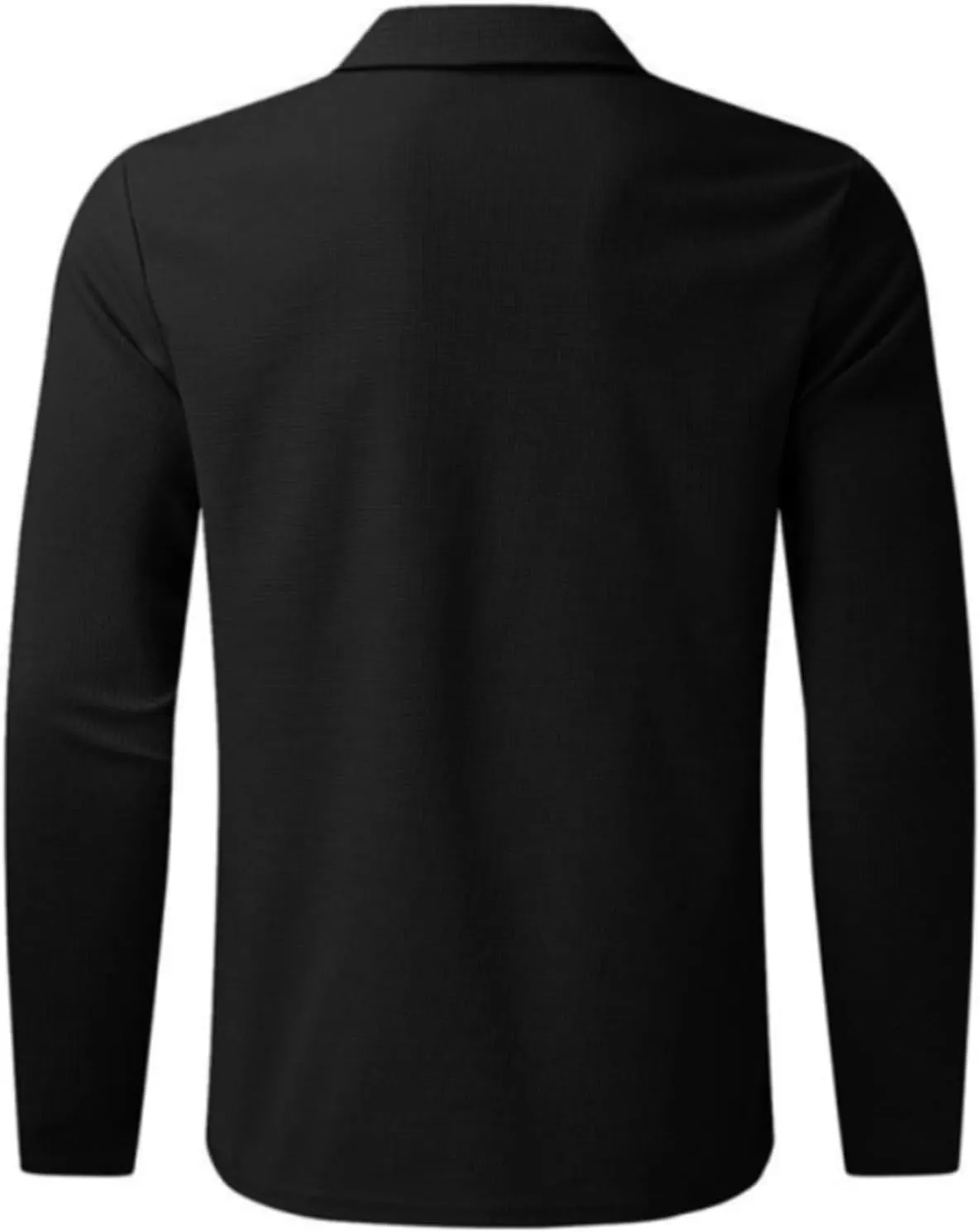 PICKLION Men Casual Cardigan Sweaters Laydown Collar Zipper Closure Solid Color Long Sleeve Waffle Jackets