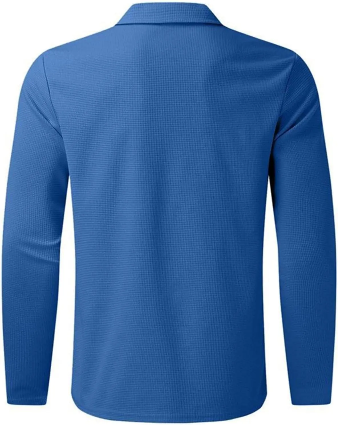 PICKLION Men Casual Cardigan Sweaters Laydown Collar Zipper Closure Solid Color Long Sleeve Waffle Jackets