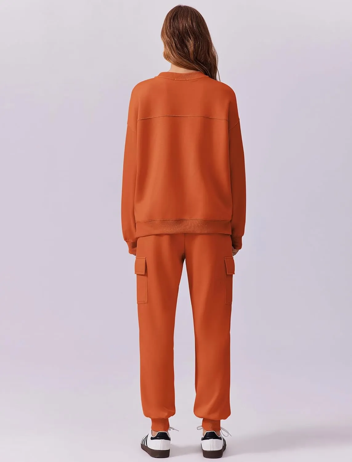 PINSPARK Two Piece Sets for Women Sweatsuit Drawstring Cargo Jogger Sets with 4 Pockets 2025 Airport Outfits Fall Tracksuit