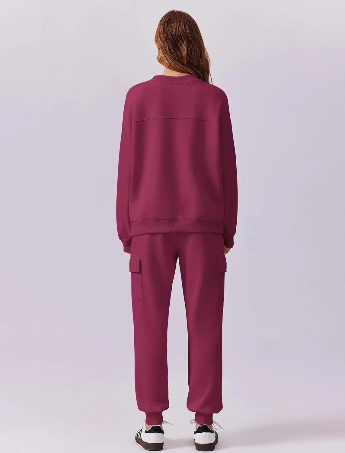 PINSPARK Two Piece Sets for Women Sweatsuit Drawstring Cargo Jogger Sets with 4 Pockets 2025 Airport Outfits Fall Tracksuit