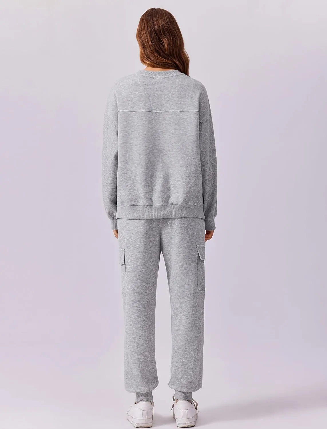 PINSPARK Two Piece Sets for Women Sweatsuit Drawstring Cargo Jogger Sets with 4 Pockets 2025 Airport Outfits Fall Tracksuit