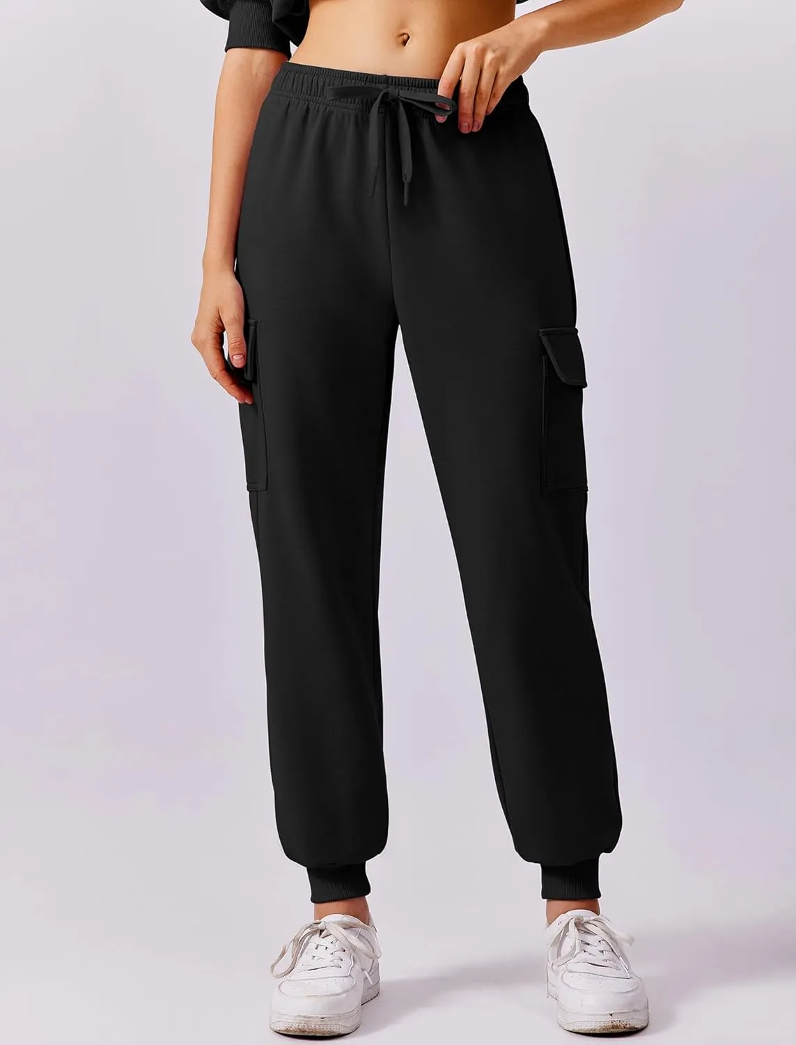 PINSPARK Two Piece Sets for Women Sweatsuit Drawstring Cargo Jogger Sets with 4 Pockets 2025 Airport Outfits Fall Tracksuit
