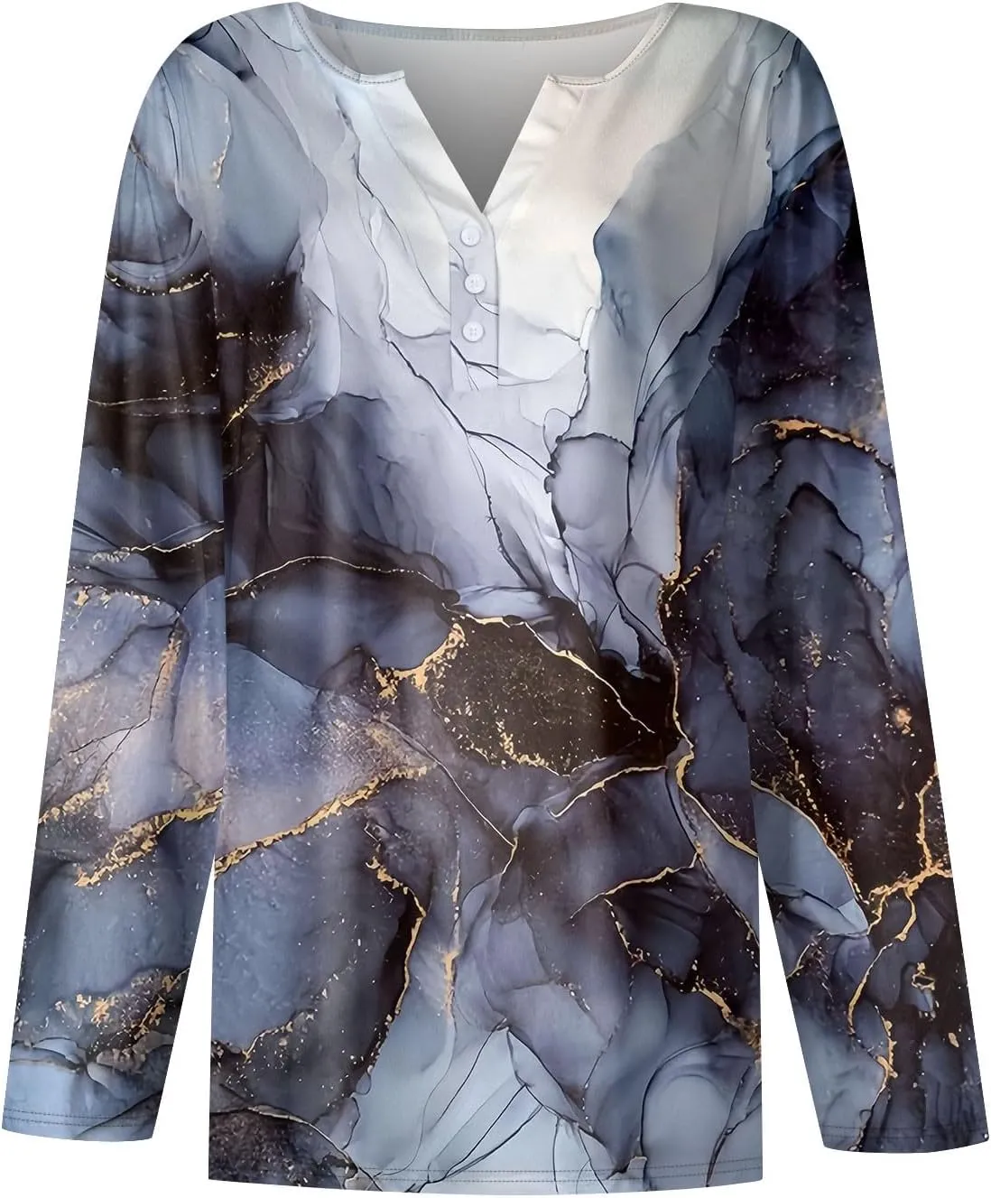 Plus Size Tops for Women 2024 V Neck Floral Printed Button Shirts Long Sleeve Dressy Casual Workout Blouses Pullover