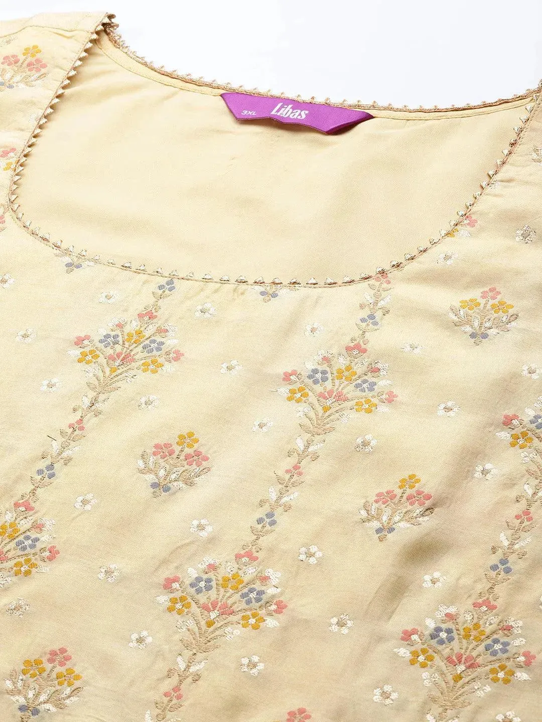 Plus Size Yellow Woven Design Silk Blend Straight Kurta With Dupatta