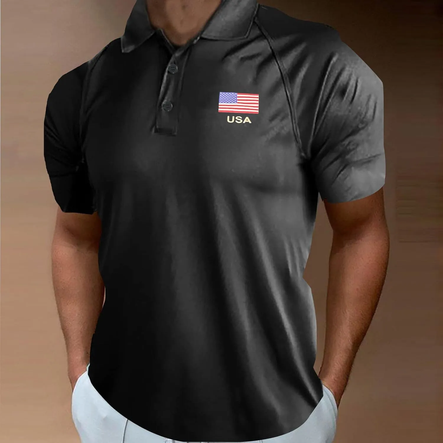Polo Shirts for Men 2024 Short Sleeve Performance Patriotic Shirt Funny Shirt Casual Tops for Men Quick Dry Athletic