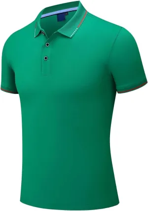 Polo Shirts for Men Short Sleeve Button Down Cotton Collared Golf Shirt Lightweight Funny Classic Fit Summer Basic Tee
