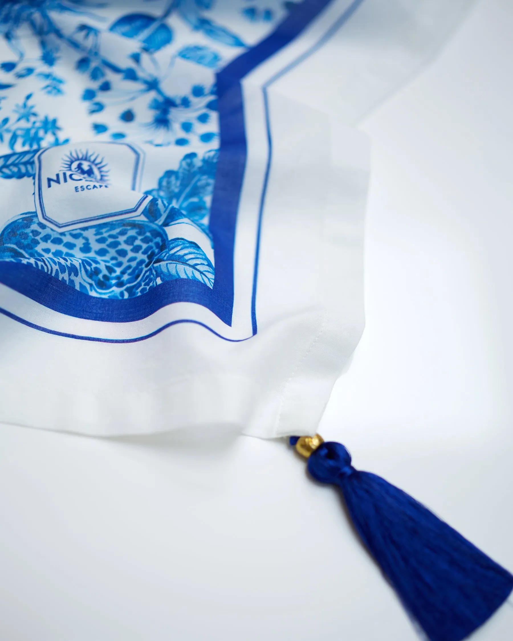 Porcelain Blue and White Organic Cotton Pareo