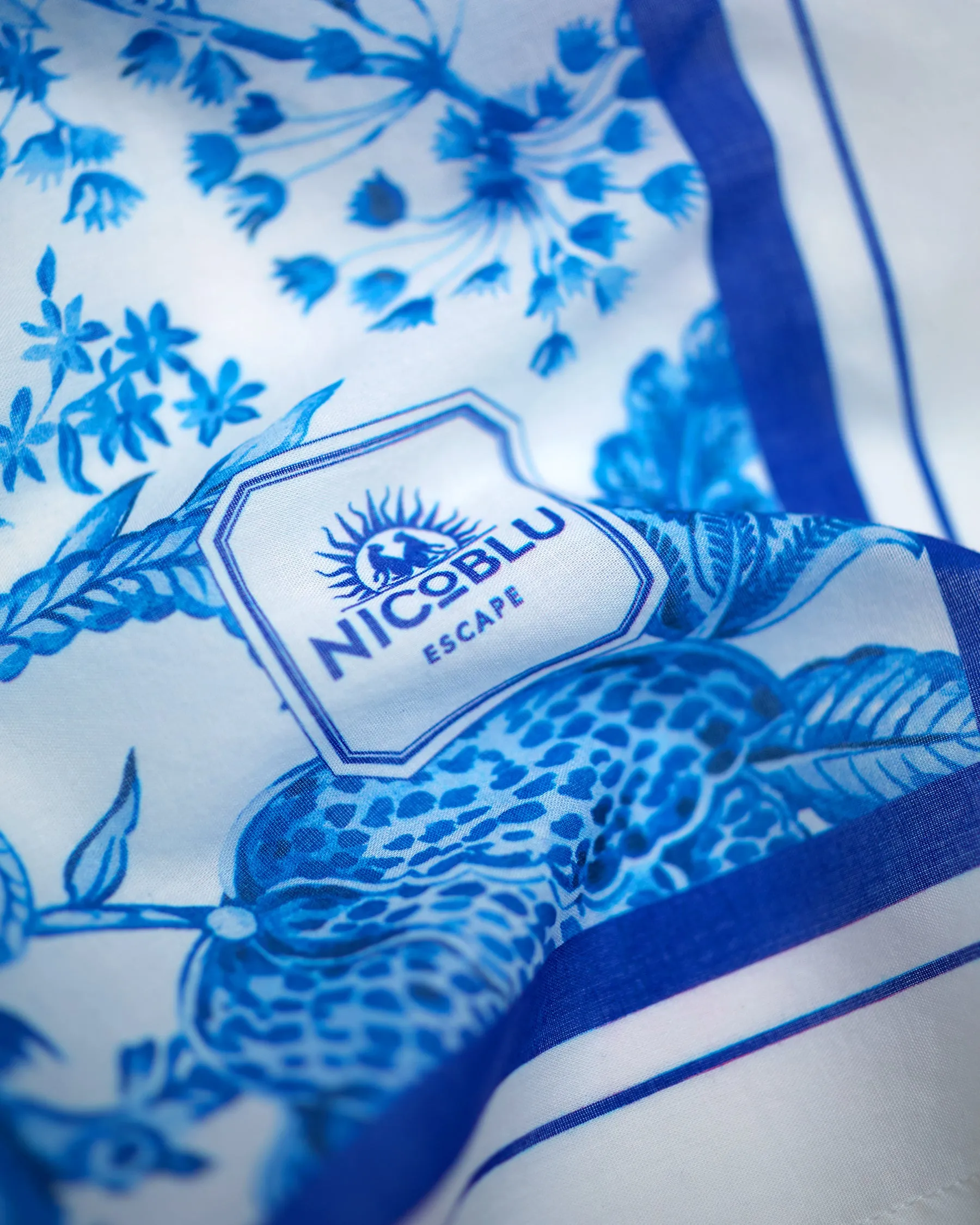 Porcelain Blue and White Organic Cotton Pareo