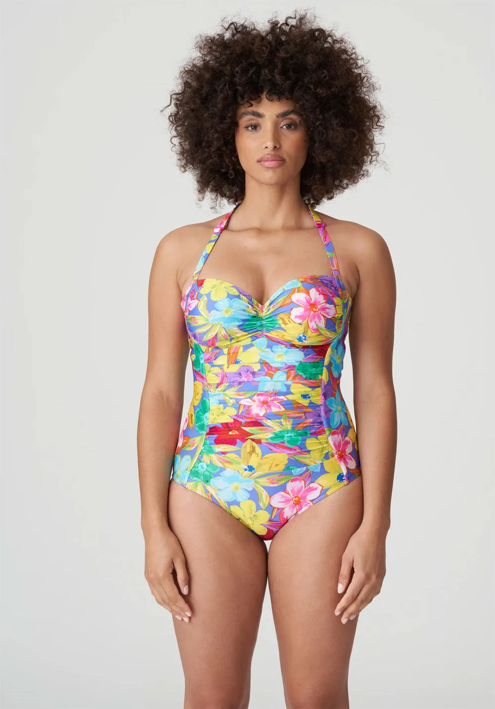 PrimaDonna 'Sazan' Full Cup Control Swimsuit in Blue Bloom (Multicolour)