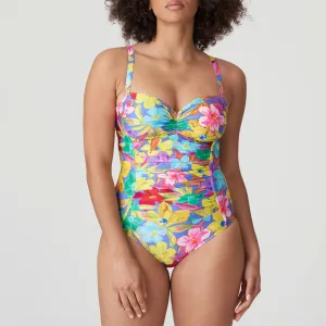 PrimaDonna 'Sazan' Full Cup Control Swimsuit in Blue Bloom (Multicolour)