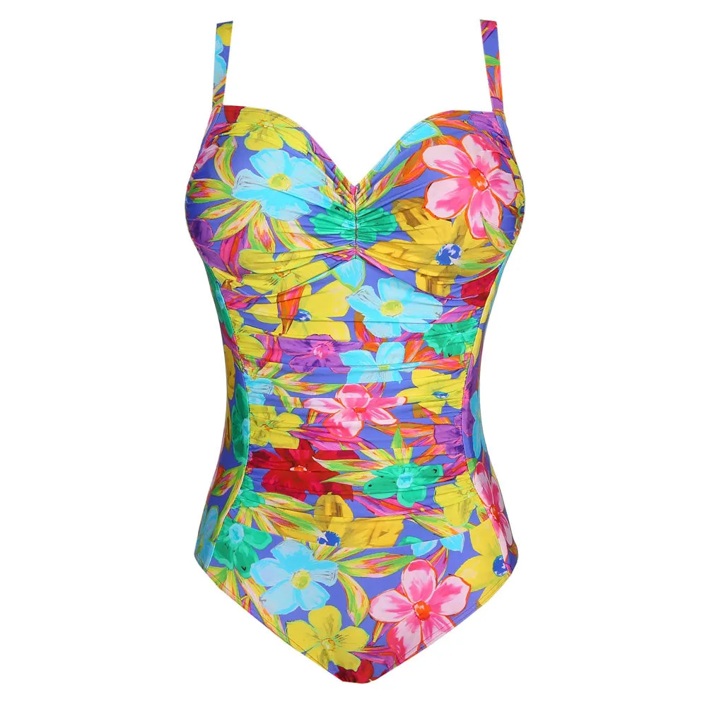 PrimaDonna 'Sazan' Full Cup Control Swimsuit in Blue Bloom (Multicolour)