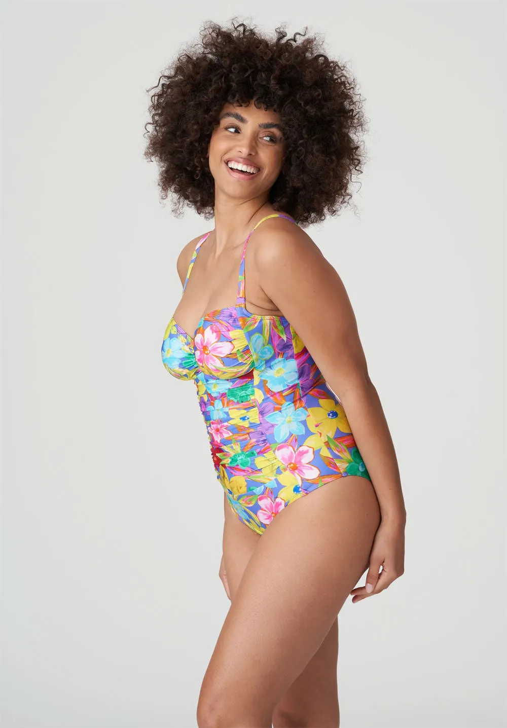 PrimaDonna 'Sazan' Full Cup Control Swimsuit in Blue Bloom (Multicolour)