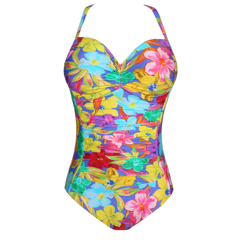 PrimaDonna 'Sazan' Full Cup Control Swimsuit in Blue Bloom (Multicolour)