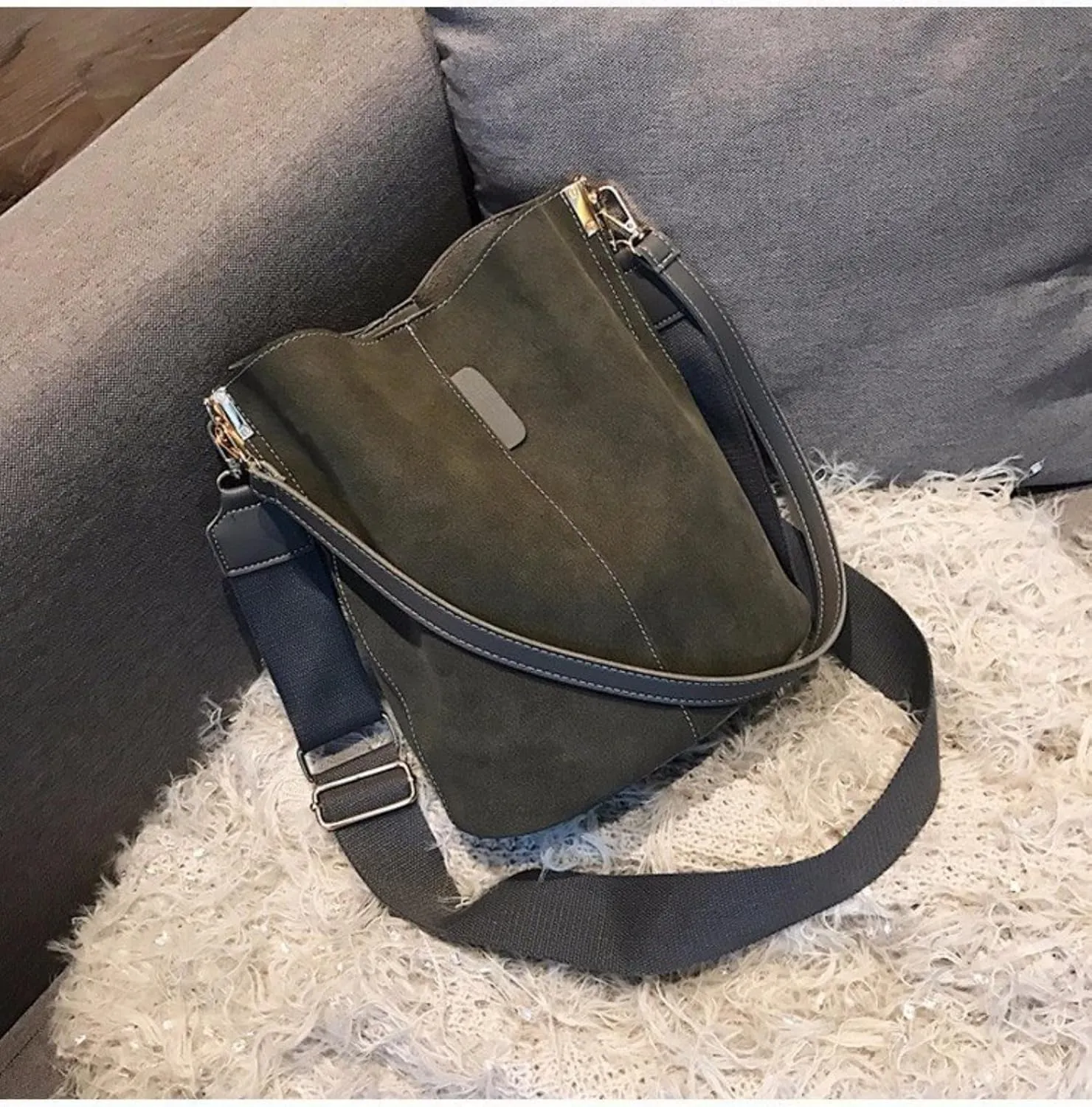 PU Leather Bucket Bag Women Fall Tote Matte Finish Handbag Work Daily Use Versatile Shoulder Crossbody Satchel Everyday Wear