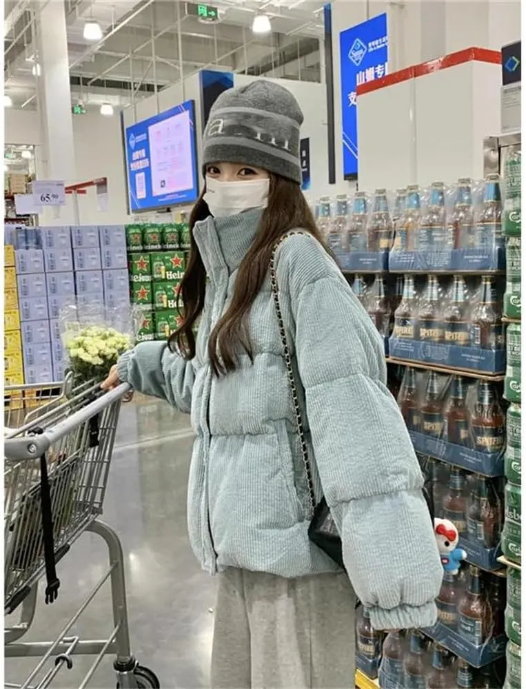 Pulcykp Women Down Jacket Coat Duck Warm Puffer Coat Winter Cotton-Padded Outwear