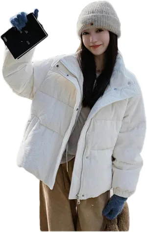 Pulcykp Women Down Jacket Coat Duck Warm Puffer Coat Winter Cotton-Padded Outwear