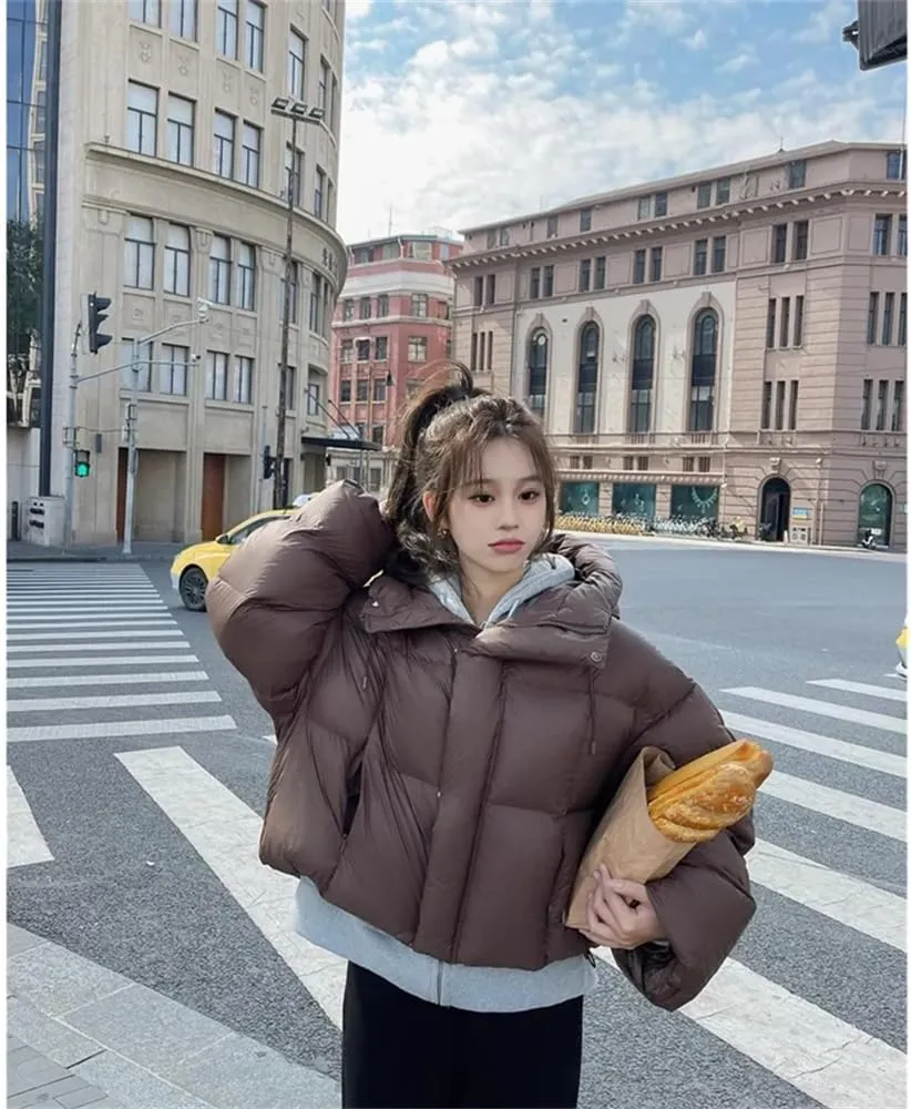Pulcykp Women Winter Down Jacket Coat Hoodie Duck Warm Down Outwear Cotton-Padded Puffer Coat