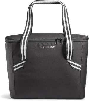 Rachael Ray Field Tote - Soft Sided Zippered Cooler Bag, Insulated & Leak Proof Grocery Bag, Portable Travel Cooler, Hot or Cold Carrier, Black
