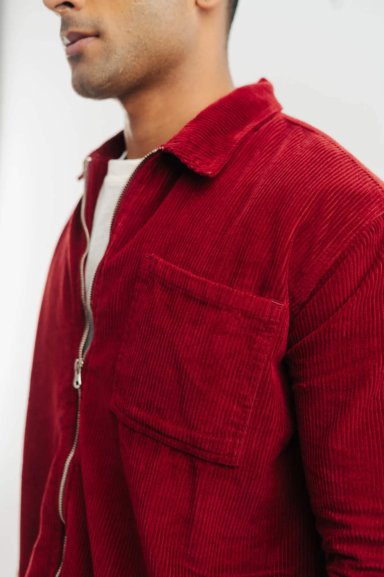 Red Corduroy Men's Jacket
