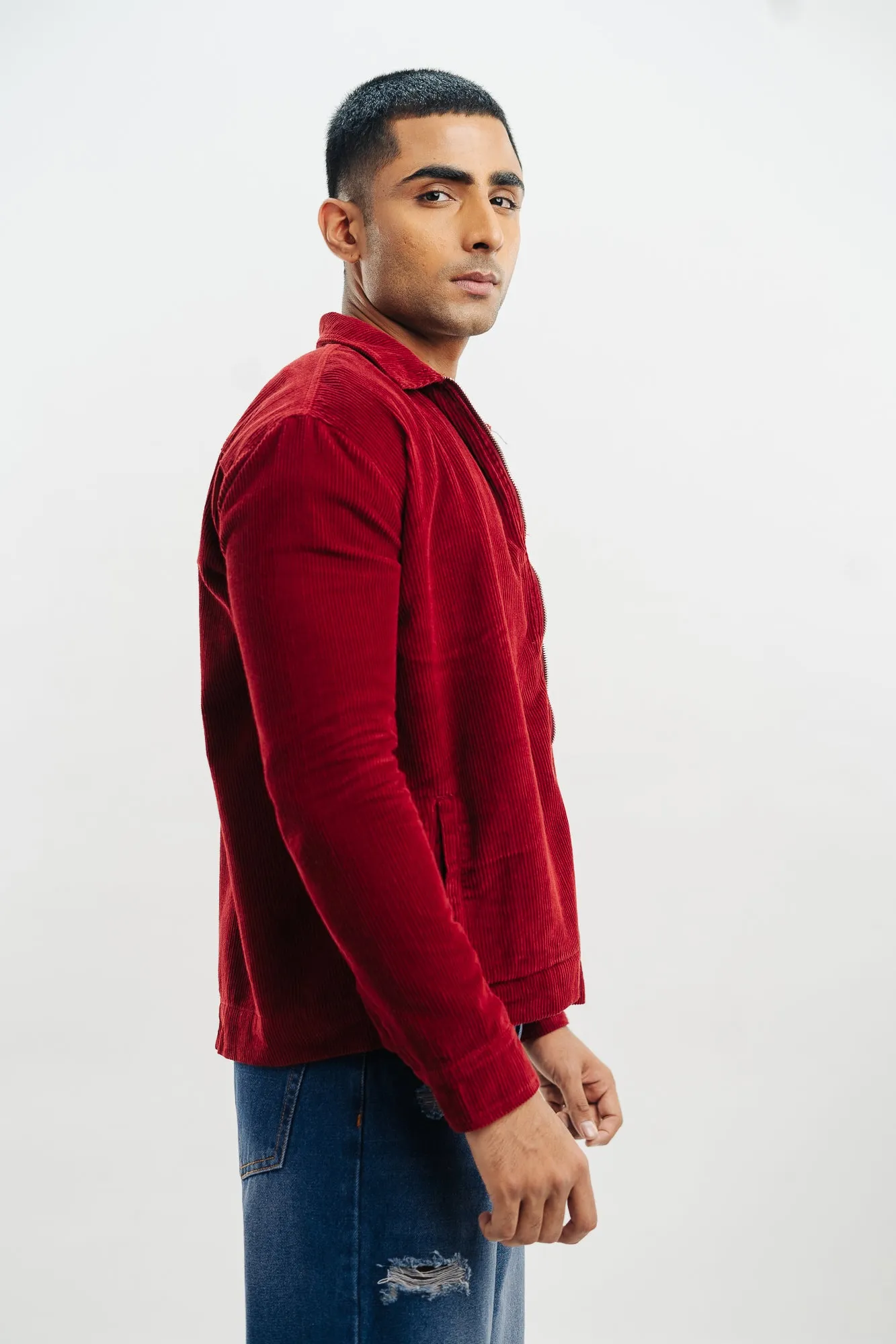 Red Corduroy Men's Jacket
