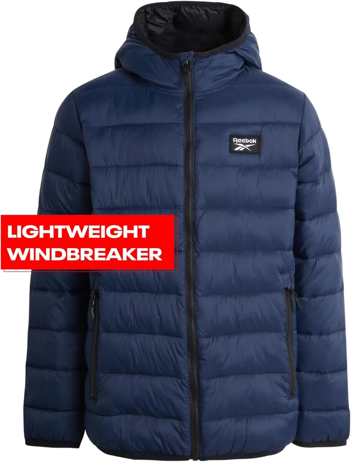 Reebok Boys Jacket  Water Resistant Midweight Quilted Puffer Coat  Insulated Outerwear Down Coat for Boys (4-20)