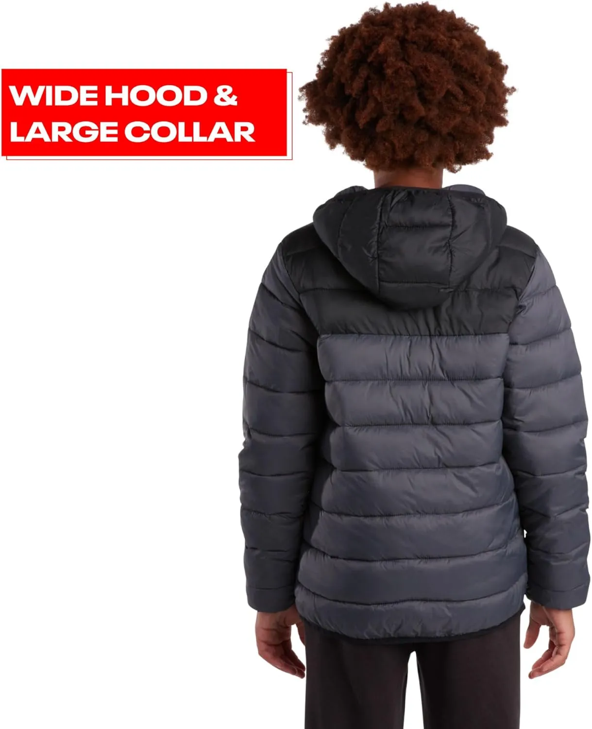 Reebok Boys Jacket  Water Resistant Midweight Quilted Puffer Coat  Insulated Outerwear Down Coat for Boys (4-20)