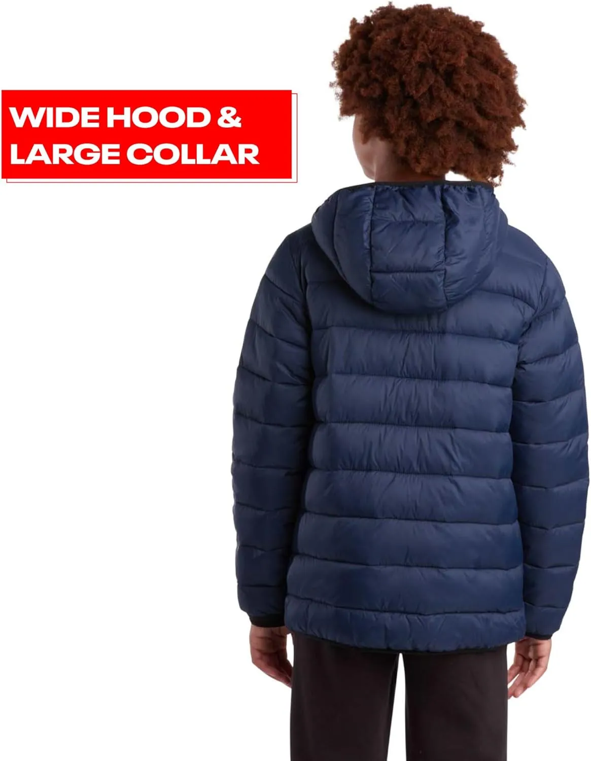 Reebok Boys Jacket  Water Resistant Midweight Quilted Puffer Coat  Insulated Outerwear Down Coat for Boys (4-20)