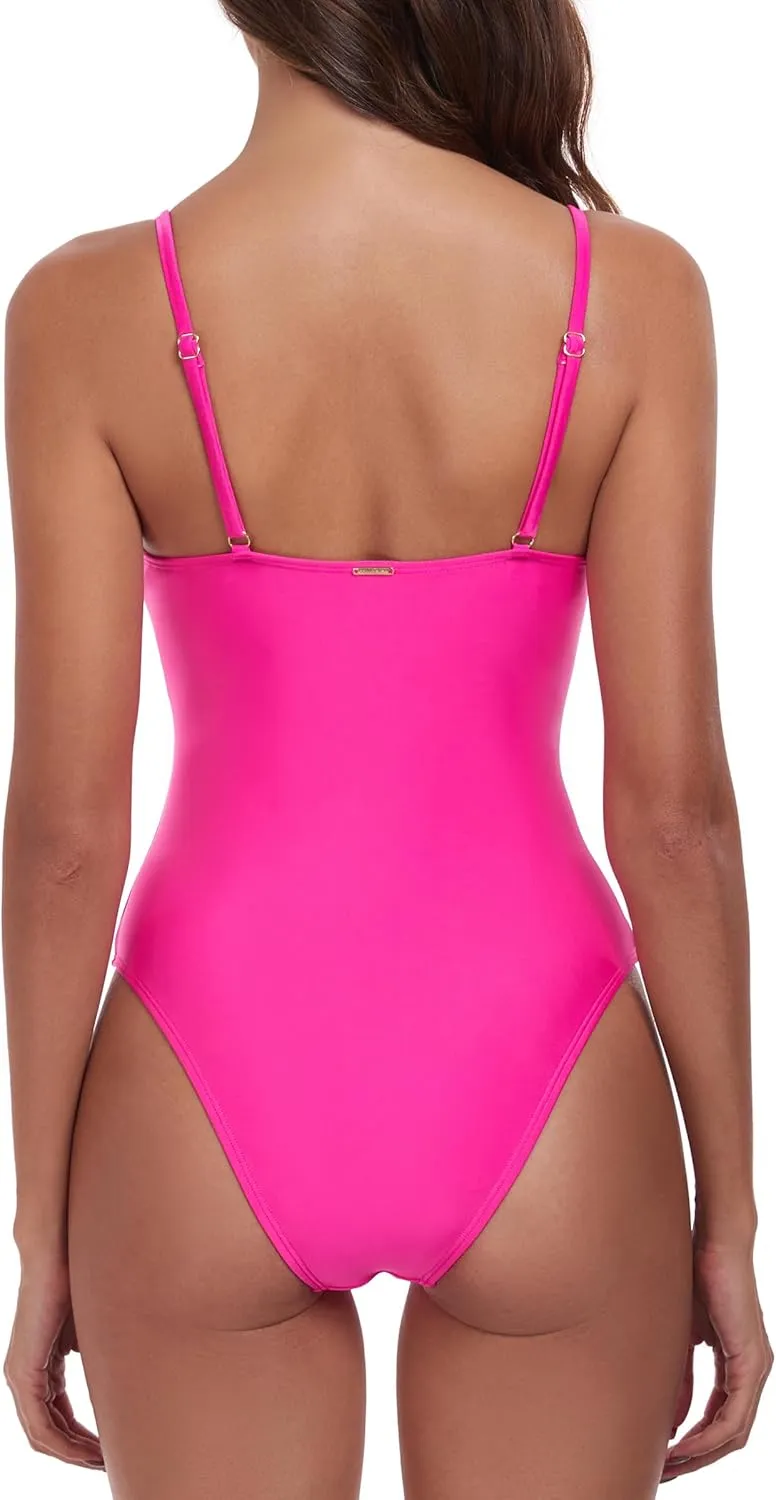 RELLECIGA Women's Scoop Neck Bathing Suits High Cut One Piece Swimsuit