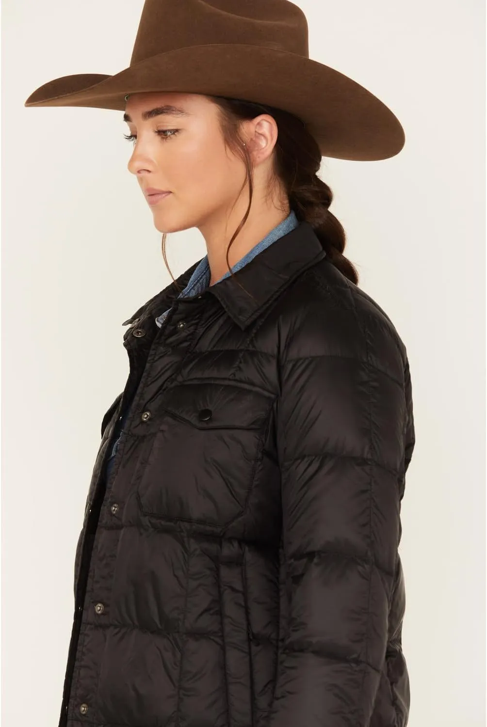 ROPER Womens Black Nylon Parachute Down Fill Jacket