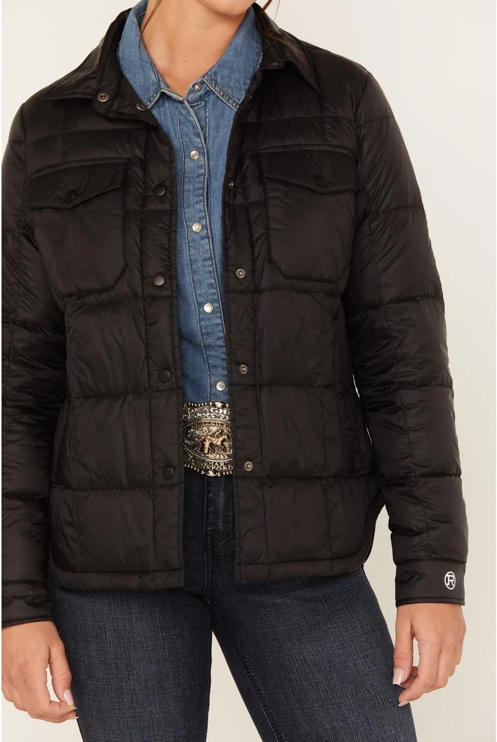 ROPER Womens Black Nylon Parachute Down Fill Jacket