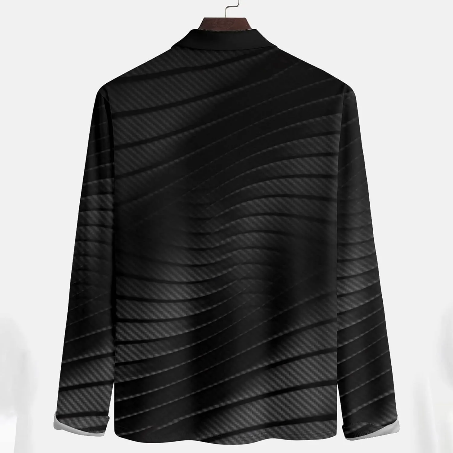 RTRDE Men's T Shirt Lapel Long Sleeve Printed Casual Top Loose Sports Shirt Shirts, M-4XL